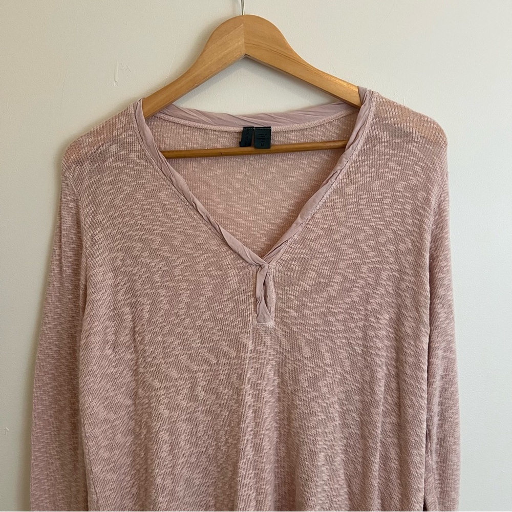 Anthropologie Left of Center Tunic Sweater Size Medium Textured Powder‎ Pink - Picture 2 of 7